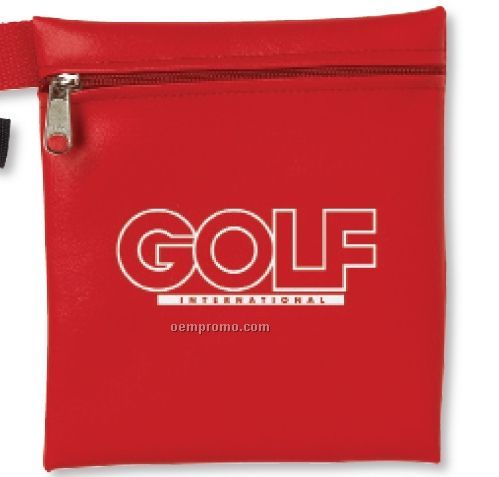 Large Zippered Golf Pouch With Tab Corydon Leather