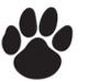 Stock Black & White Paw Mascot Chenille Patch