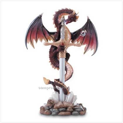 Sword Dragon Stone Display Figurine