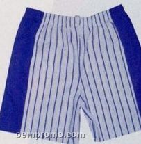 14 Oz. White W/ Knitted Color Pinstripe W/ 7" Inseam (S-xl)