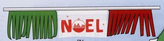 30' Metallic Fringe Holiday Pennant W/ Red Pre-printed Message (Noel)