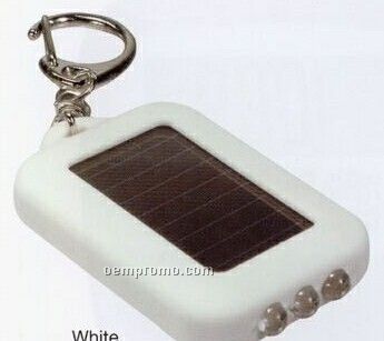 Solar LED Flashlight Keychain W/Triple Light