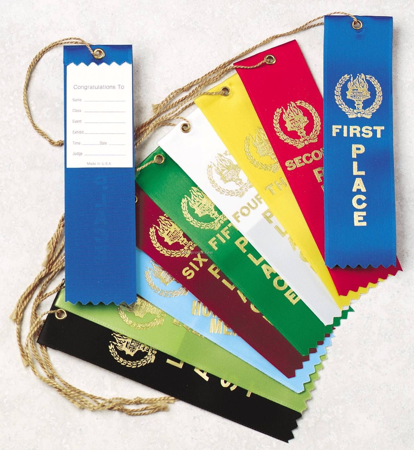 Stock Ribbon - 1-5/8" X 5-1/2" Second Place