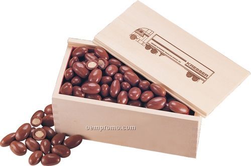 Wooden Collector's Box W/ Milk Chocolate Almonds