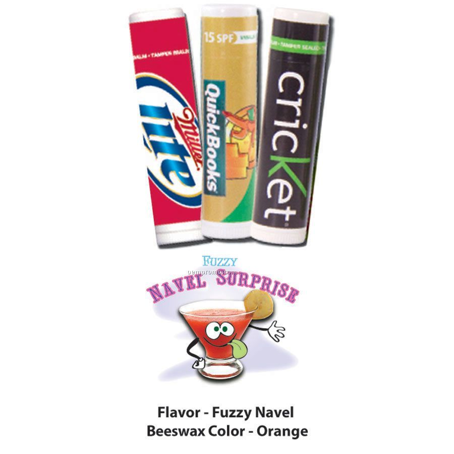 Fuzzy Navel Surprise Premium Lip Balm In Clear Tube