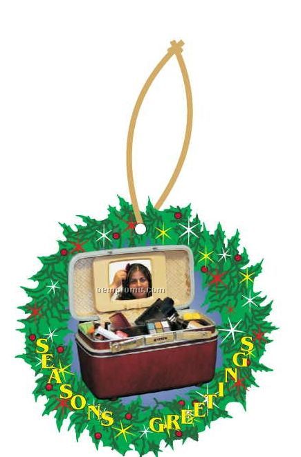 Makeup Case Executive Wreath Ornament W/ Mirrored Back (2 Square Inch)