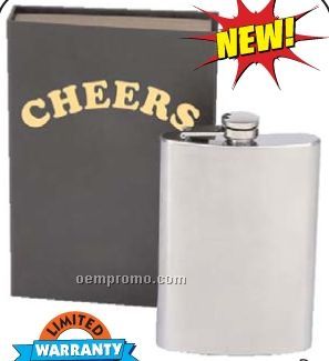 Maxam Cheers Book Including An 8 Oz Stainless Steel Flask