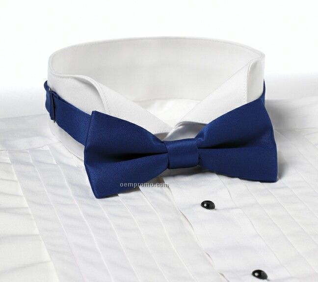 Wolfmark Solid Series 2" Adjustable Band Polyester Bow Tie - Royal Blue