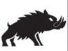 Stock Black & White Razorback Mascot Chenille Patch