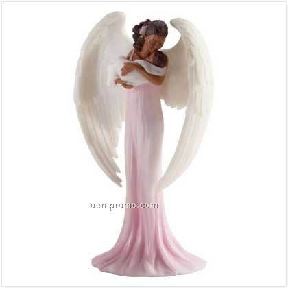 Elegant Angel With Infant Figurine