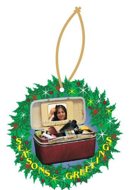 Makeup Case Executive Wreath Ornament W/ Mirrored Back (3 Square Inch)