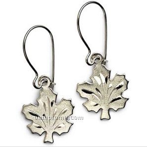 Sterling Silver Maple Leaf Drop Earrings