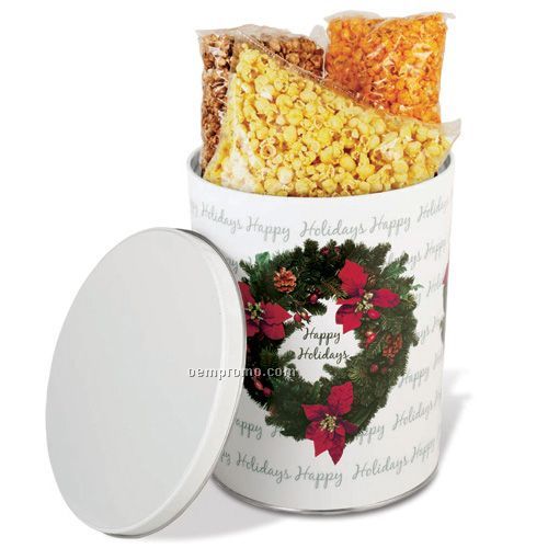 Stock 3 Gallon Gift Tin With 3-way Popcorn