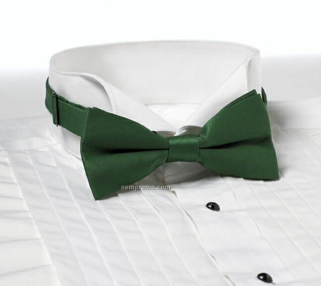 Wolfmark Solid Series 2" Adjustable Band Polyester Bow Tie - Kelly Green