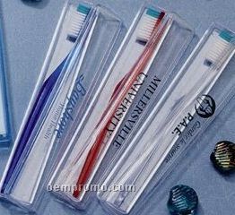 Adult Toothbrush Set W/ Clear Plastic Case