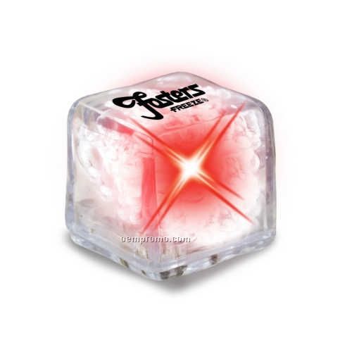 Clear Ice Cube W/ Red LED Light
