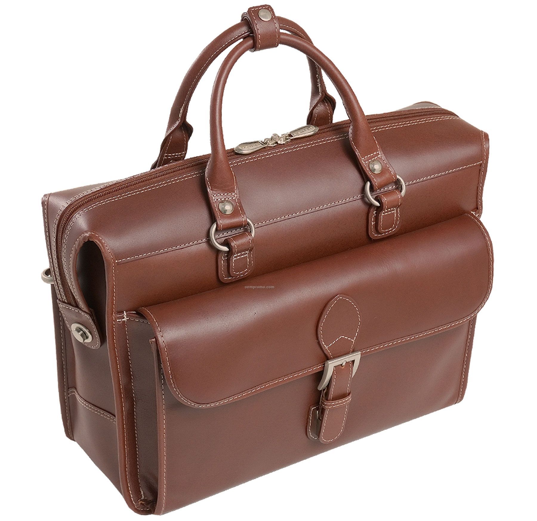 Giovani Leather Laptop Case - Cognac