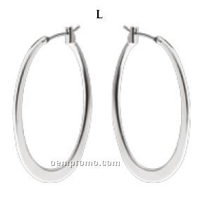 Liz Silver Oval Hoop Earrings