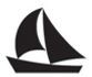 Stock Black & White Sailboat Mascot Chenille Patch