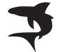 Stock Black & White Shark Mascot Chenille Patch