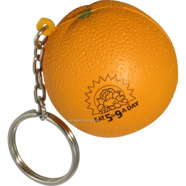 Orange Key Chain Squeeze Toy