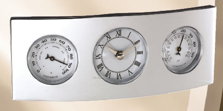 Weather Station W/ Clock, Thermometer & Hygrometer
