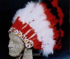 29 Feather Ceremonial Headdress W/ Adjustable Head Cap