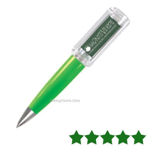 Green 5" Solar Powered Flashing Pen