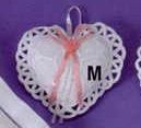 Heart Cotton Sachet Pillow W/ Pink & White Ribbon Bow