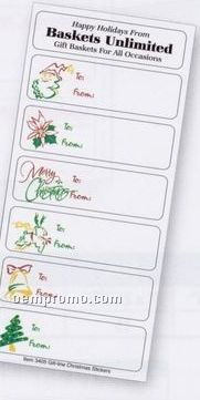 White Paper Christmas Holiday Sticker Sheet (Merry Christmas/ Reindeer)