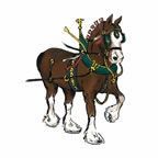 Animals Stock Temporary Tattoo - Clydesdale Horse (2"X2")