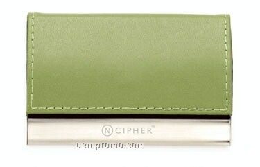 Colorplay Leather Card Case With Brushed Chrome Trim
