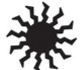 Stock Black & White Sun Ray Mascot Chenille Patch