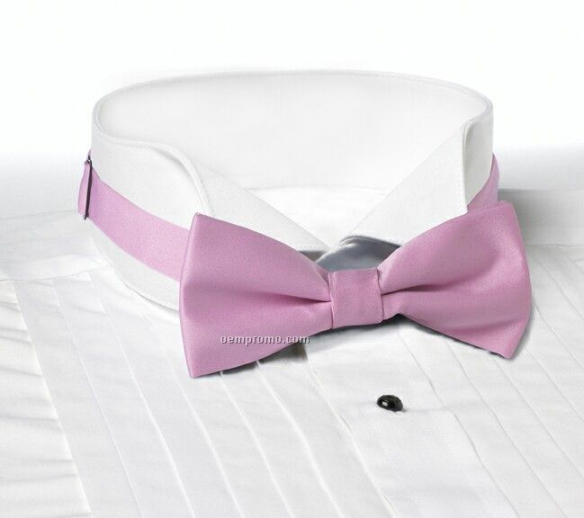 Wolfmark Solid Series 2" Adjustable Band Polyester Bow Tie - Pink
