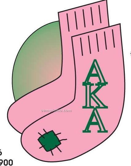 Alpha Kappa Alpha Sorority Socks Acrylic Coaster W/ Felt Back