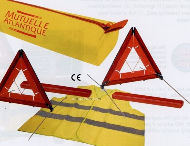 Designer Auto Safety Kit W/ 2 Roadside Triangles