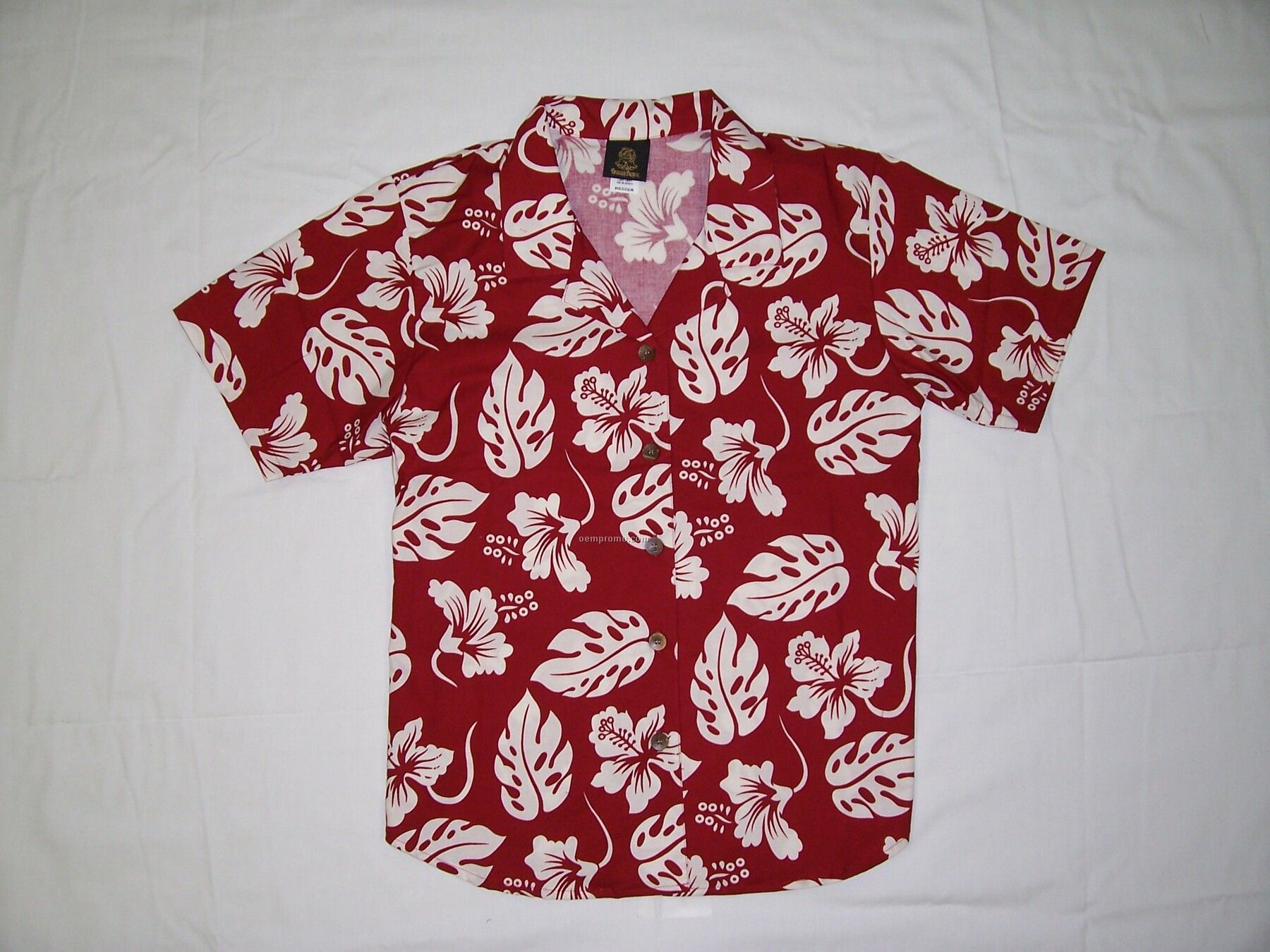 Ladies Camp Shirt Red Hawaii (Xs-xl)