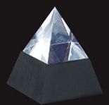 Large Optical Crystal Pyramid Paperweight