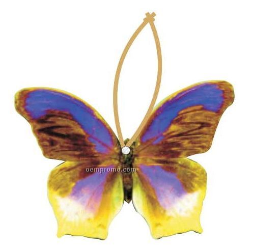 Purple & Yellow Butterfly Executive Ornament W/ Mirrored Back (10 Sq. Inch)