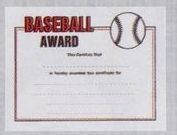 8 1/2"X11" Stock Sport Certificate - Baseball Award
