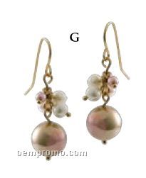 Carolee Antique Gold Pearl Drop Earrings