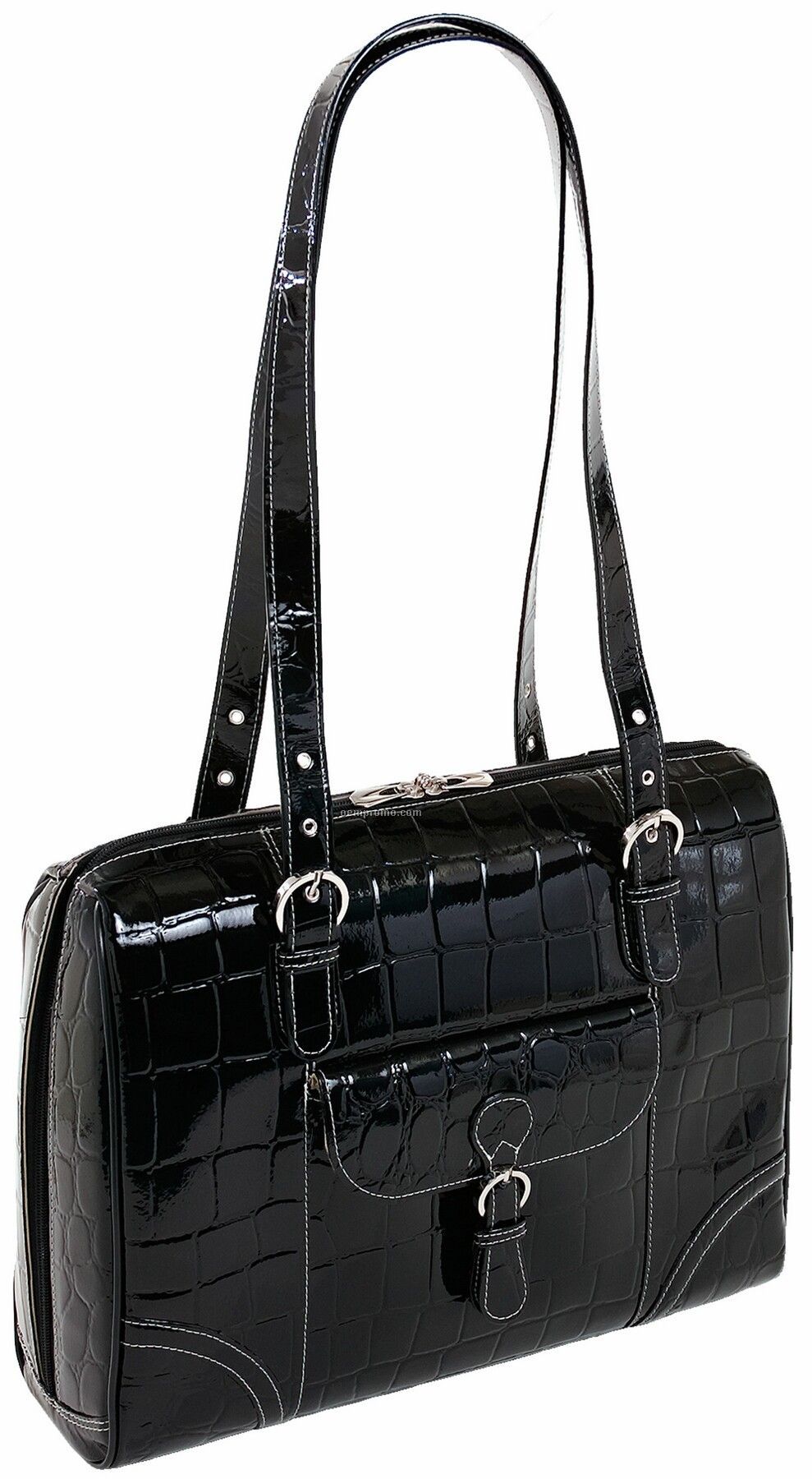 Molinelli Leather Ladies' Laptop Tote - Black