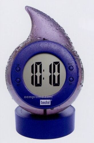 Purple Water Powered Drop Clock With Alarm Function