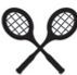 Stock Black & White Tennis Mascot Chenille Patch