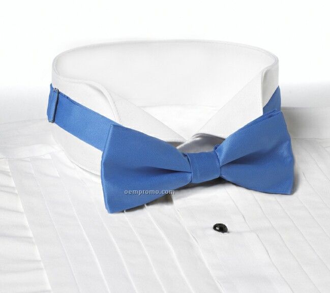 Wolfmark Solid Series 2" Adjustable Band Polyester Bow Tie - French Blue