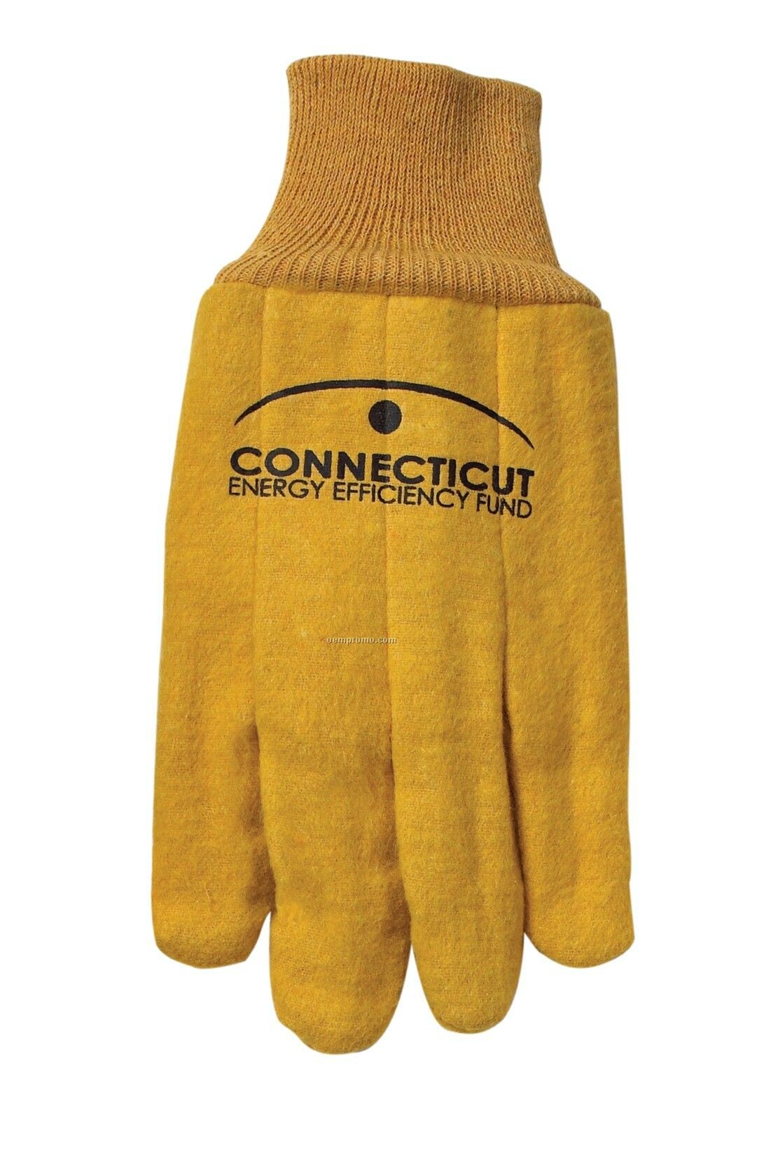 Yellow Cotton Chore Glove With Light Blue Wrist
