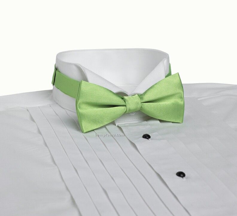 Wolfmark Solid Series 2" Adjustable Band Polyester Bow Tie - Lime Green