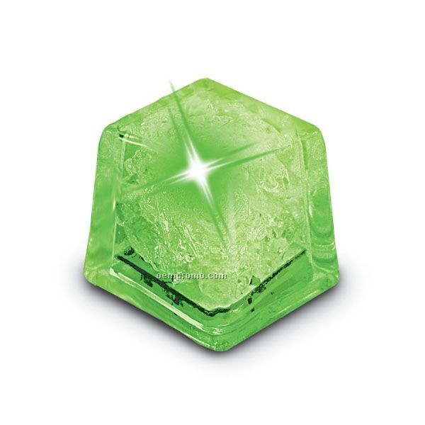 Green Liquid Activated Mini Ice Cube W/ Steady LED Light