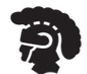 Stock Black & White Trojan Mascot Chenille Patch