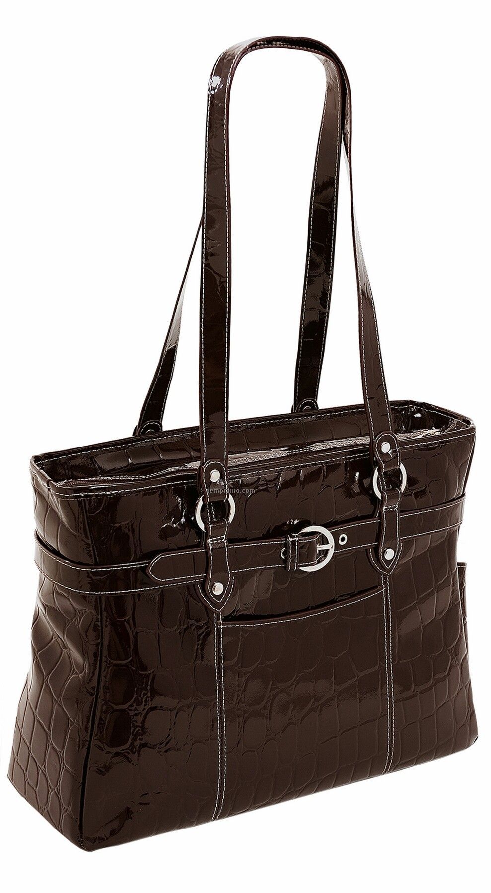 Serra Leather Ladies' Laptop Tote - Chocolate Brown